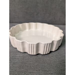 Vintage French Porcelain Tart Baking Pie Pan 8.5 Bottom‎ Stamped USA